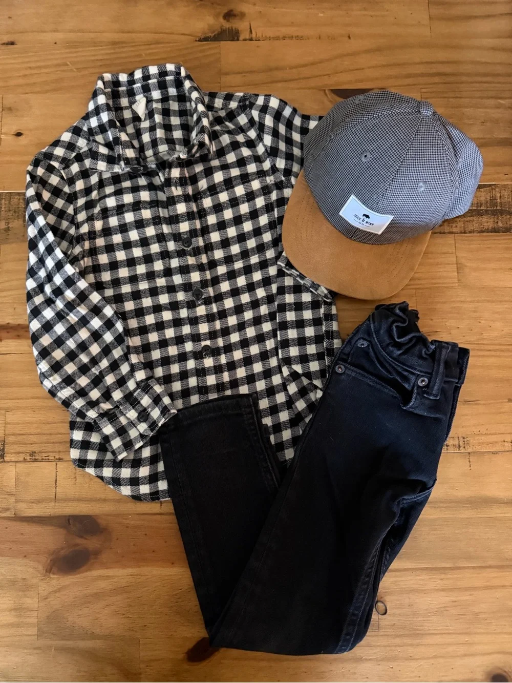 Gap Kids Neutral Plaid Button-Up Shirt Bundle - Black, Gray, Brown